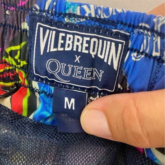 Vilebrequin x Queen Moonrise Tour Print Swim Trunks size Medium - Picture 5 of 9